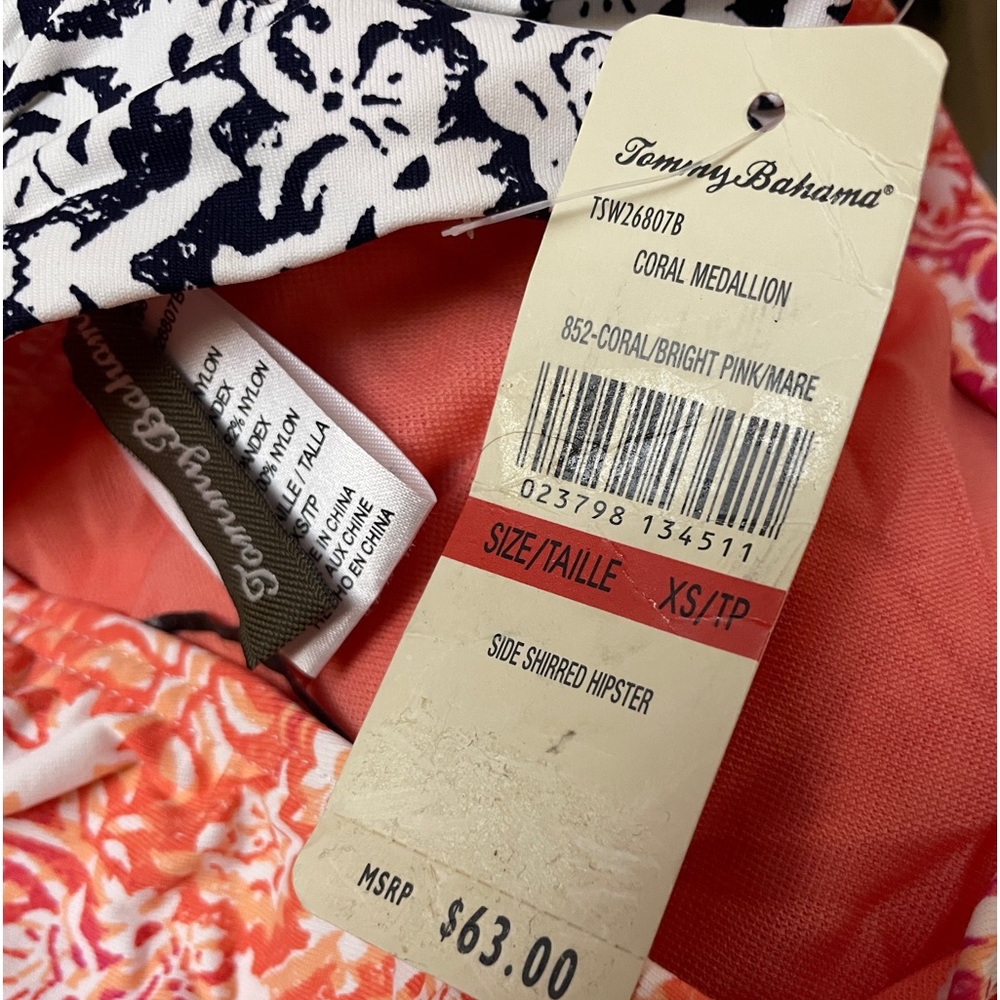 NWT TOMMY BAHAMA CORAL MEDALLION BIKINI BOTTOMS XS - Picture 6 of 6